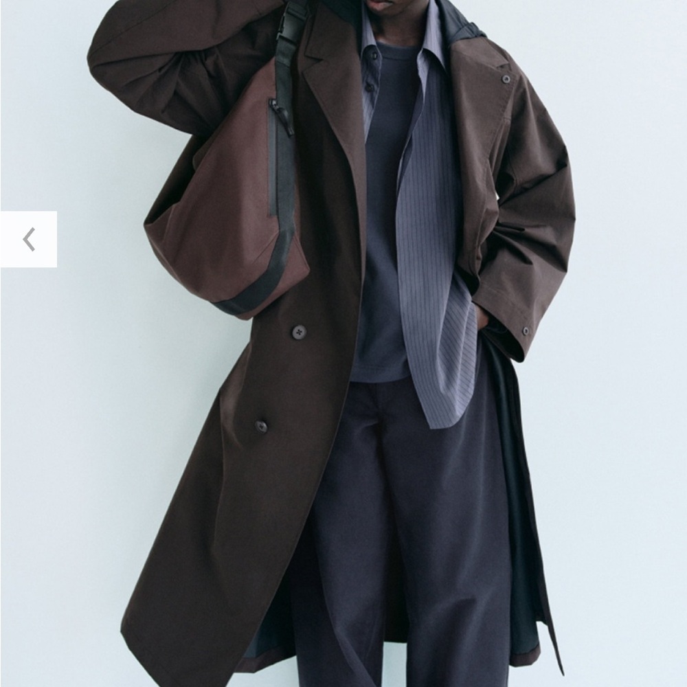 Uniqlo U Single Breasted Long Coat in 39 Dark Brown XS